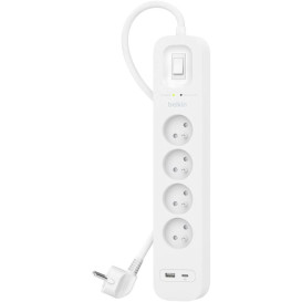 Listwa antyprzepięciowa Belkin SurgePlus SRB001CA2M - 4 gniazda, USB-A, USB-C, 2 m