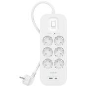 Listwa antyprzepięciowa Belkin SurgePlus SRB002VF2M - 6 gniazd schuko, USB-A, USB-C, 2 m