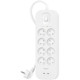 Listwa antyprzepięciowa Belkin SurgePlus SRB004CA2M - 8 gniazd, 2x USB-C, 2 m