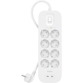 Listwa antyprzepięciowa Belkin SurgePlus SRB004VF2M - 8 gniazd schuko, 2x USB-C, 2 m