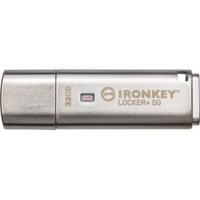 Pendrive Kingston IronKey Locker+ 50 32 GB IKLP50/32GB - Srebrny