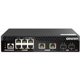 Switch zarządzalny QNAP QSW-M2106PR-2S2T - 6x 2.5GbE RJ45, 2x 10GbE RJ45, 2x 10GbE SFP+, PoE+ 90W