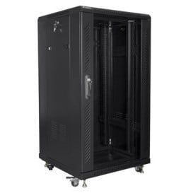 Szafa rack 19" 22U Lanberg FF01-6622-12B - 600 x 600 x 1160 mm, drzwi szklane