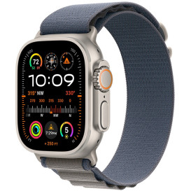 Smartwatch Apple Watch Ultra 2 - 49 mm MREQ3GK/A GPS + Cellular tytan z opaską Alpine w kolorze niebieskim, rozm. L