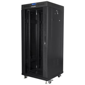 Szafa rack 19" 27U Lanberg FF01-6627-12BL - 600 x 600 x 1461 mm, drzwi szklane