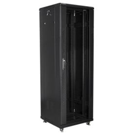 Szafa rack 19" 37U Lanberg FF01-6637-12B - 600 x 600 x 1826 mm, drzwi szklane