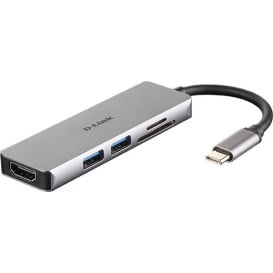 Replikator portów D-Link 5in1 USB-C DUB-M530 - 2x USB-A 3.0, HDMI 1.4, czytnik microSD i SD