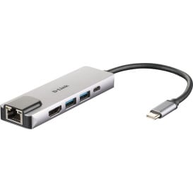 Replikator portów D-Link 5in1 USB-C DUB-M520 - 2x USB-A 3.0, USB-C, HDMI 1.4, RJ-45, PD 60W