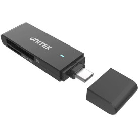 Czytnik kart Unitek USB-C microSD i SD Y-9328 - Czarny