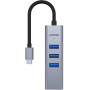 Hub z kartą sieciową LAN Unitek uHUB Q4+ 4in1 H1904A USB-C - 3x USB-A 3.0, RJ-45