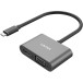 Adapter Unitek USB-C do HDMI i VGA V1168A - Kolor srebrny, Aluminium