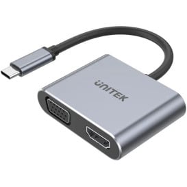 Adapter Unitek USB-C / HDMI 4K@60Hz VGA FullHD V1126A - Kolor srebrny