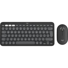 Zestaw bezprzewodowy klawiatury i myszy Logitech Pebble 2 Combo dla Mac 920-012244 - Grafitowy