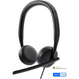 Słuchawki nauszne Dell Wired Headset WH3024 520-BBDH - Czarne