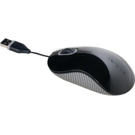 Mysz przewodowa Targus Cord-Storing Optical Mouse AMU76EU - 1000 DPI, Czarna