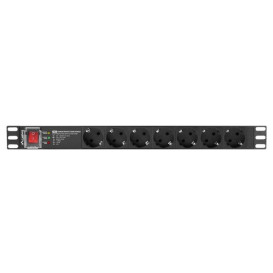 Listwa zasilająca Rack PDU Lanberg PDU-PRO-07F-0200-BK - 1U, 7 gniazd "schuko" (DIN VDE 0620-1), przewód 2m