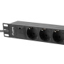 Listwa zasilająca Rack PDU Lanberg PDU-03F-0200-IEC-BK - do szaf 10", 1U, 3 gniazda "schuko", przewód 2m