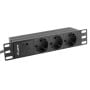 Listwa zasilająca Rack PDU Lanberg PDU-03F-0200-BK - do szaf 10", 1U, 3 gniazda "schuko", przewód 2m