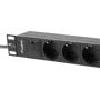 Listwa zasilająca Rack PDU Lanberg PDU-03F-0200-BK - do szaf 10", 1U, 3 gniazda "schuko", przewód 2m