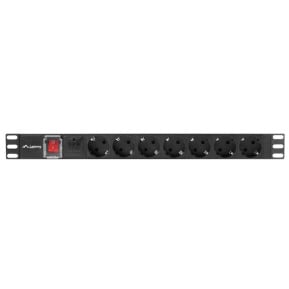 Listwa zasilająca Rack PDU Lanberg PDU-07F-0200-BK - , 1U, 7 gniazd "schuko" (DIN VDE 0620-1), przewód 2m