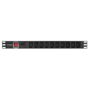 Listwa zasilająca Rack PDU Lanberg PDU-10I-0200-IEC-BK - 1U, 10 gniazd IEC C13, przewód 2m