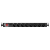 Listwa zasilająca Rack PDU Lanberg PDU-08F-0200-BK - 1U, 8 gniazd "schuko" (DIN VDE 0620-1), przewód 2m