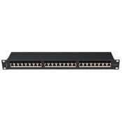 Patchpanel 19" Lanberg PPSA-1024-B - 24 ekranowane porty, 1U, KAT. 6A, czarny