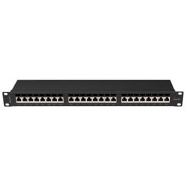 Patchpanel 19" Lanberg PPSA-1024-B - 24 ekranowane porty, 1U, KAT. 6A, czarny