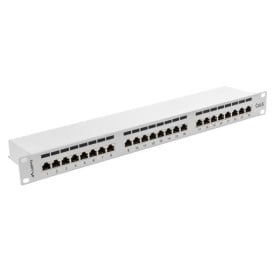 Patchpanel 19" Lanberg PPS6-1024-S - 24 ekranowane porty, 1U, KAT. 6, szary