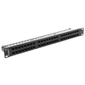 Patchpanel 19" Lanberg PPU6-1048-B - 48 niekranowanych portów, 1U, KAT. 6, czarny