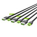 Kabel 3x USB Green Cell Ray USB-A / USB-C KABGCSET03 - 2 m, Czarny