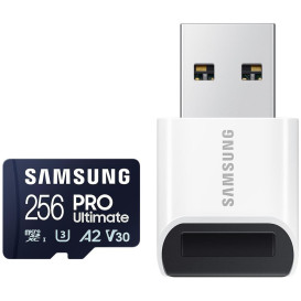 Karta pamięci Samsung Pro Ultimate microSDXC 256GB 130MB/s + czytnik MB-MY256SB/WW - Niebieska