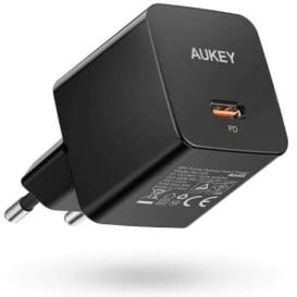 Ładowarka sieciowa AUKEY PA-Y20S BLACK - 1x USB-C, 20W Power Delivery, Czarna