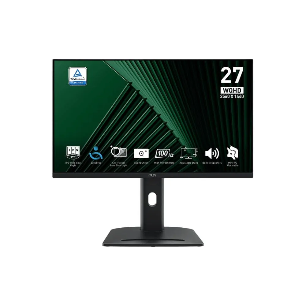 Monitor MSI PRO MP275QPG, 27", 2560x1440 (QHD), 100Hz, IPS, 4 ms, pivot, Czarny | Sklep ITnes.pl, IT for BUSINESS