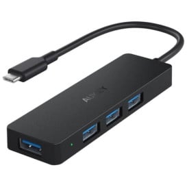 Hub USB-C AUKEY Slim USB-C CB-C64 - 4x USB 3.1, 5 Gb|s OTB, Czarny