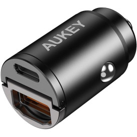 Ładowarka samochodowa AUKEY CC-A3 BK - 1x USB-A, 1x USB-C, Power Delivery 30W, Czarna