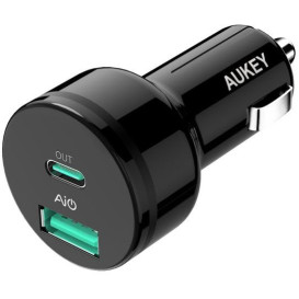 Ładowarka samochodowa AUKEY CC-Y7 - 1x USB-A, 1x USB-C, Power Delivery 2.0 5,4A 36W, Czarna