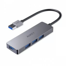 Hub USB-A AUKEY Ultra Slim USB-A CB-H36 - 4x USB 3.1, 5 Gb|s OTB, Srebrny
