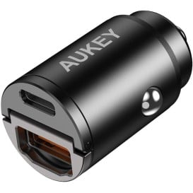 Ładowarka samochodowa AUKEY CC-A3 - 1x USB-A, 1x USB-C, Power Delivery 30W, Czarna