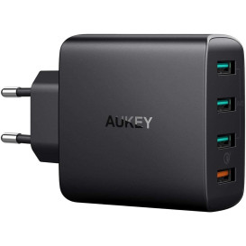 Ładowarka sieciowa AUKEY 42W PA-T18 - 4x USB, Quick Charge 3.0 10.2A 42W, Czarna