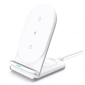 Ładowarka indukcyjna AUKEY 2w1 Qi 10W USB-C LC-A2 WHITE - Biała