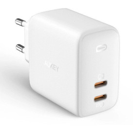 Ładowarka sieciowa AUKEY Omnia 65W PA-B4 WHITE - 2x USB-C, Power Delivery 3.0 65W 6A, Biała