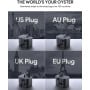 Ładowarka podróżna AUKEY PA-TA07 35W - EU|US|UK|AUS, 2x USB-A, 2x USB-C, Czarna
