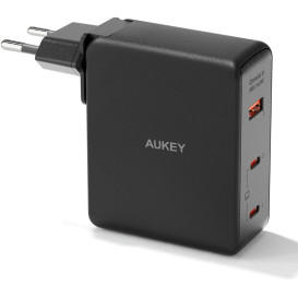 Ładowarka sieciowa AUKEY Omnia II PA-B7O 140W - EU|US|UK, 2x USB-C, 1x USB, Power Delivery 3.1, Czarna