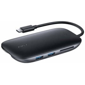 Replikator portów AUKEY 8w1 CB-C71 - 3x USB 3.1, 1x USB-C Power Delivery 100W, 1x HDMI 4k 30Hz, RJ-45, SD i microSD