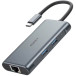 Replikator portów AUKEY 6w1 CB-C75 - 3x USB 3.1, 1x USB-C Power Delivery 100W, 1x HDMI 4k 30Hz, RJ-45