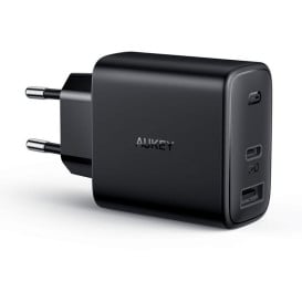 Ładowarka sieciowa AUKEY PA-F3S - 1x USB-A + 1x USB-C, Power Delivery 4.8A 32W, Czarna