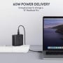 Ładowarka sieciowa AUKEY PA-D5 63W - 2x USB-C, Power Delivery 3.0 6A 63W, Czarna