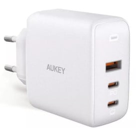 Ładowarka sieciowa AUKEY Omnia Mix PA-B6S WHITE 90W - 2x USB-C, 1x USB-A, Power Delivery 3.0, Biała