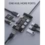 Replikator portów AUKEY 8w1 CB-C91 - 3x USB 3.1, 1x USB-C Power Delivery 100W, 1x HDMI 4k 30Hz, RJ-45, SD i microSD